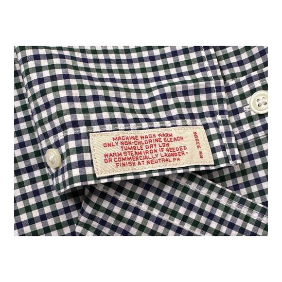 Brooks Brothers Dress Shirt Mens Medium 1818 Polo Blue Green Plaid - Picture 13 of 14
